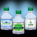 8 oz. Custom Label Spring Water w/Green Flat Cap - Clear Bottle